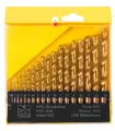Sada vrtáků MASTERTOOL do kovu 19 ks HSS TiN 1-10 мм plastic box Titan11-0219