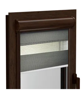 Roleta Den a Noc v hliníkové hnědé kazetě Elite řada stylový antracit