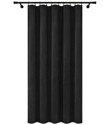 Velurový závěs na řasící pásce barva Černá