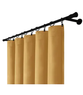 Velurový závěs na řasící pásce barva Hořčicová