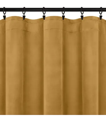 Velurový závěs na řasící pásce barva Hořčicová