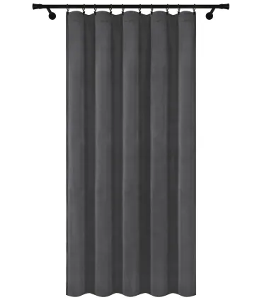Velurový závěs na řasící pásce barva Grafitová