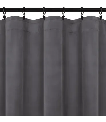 Velurový závěs na řasící pásce barva Grafitová