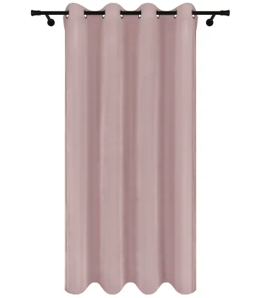 Velurový závěs s kroužky barva Púdrová