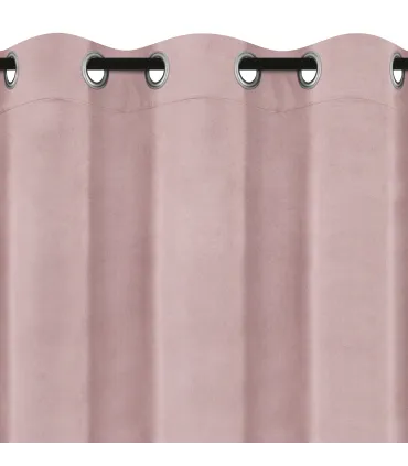 Velurový závěs s kroužky barva Púdrová