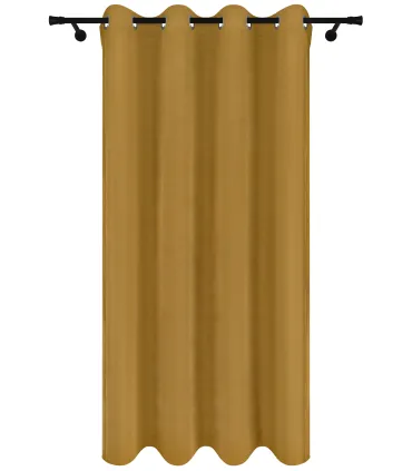 Velurový závěs s kroužky barva Hořčicová