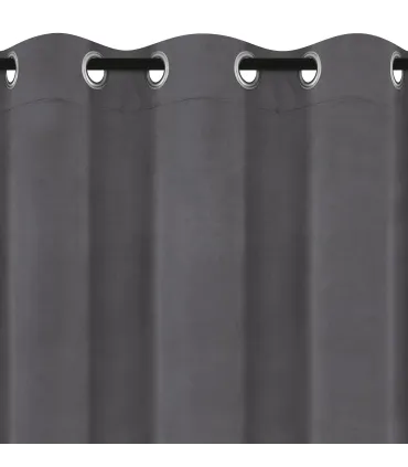 Velurový závěs s kroužky barva Grafitová