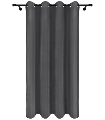 Velurový závěs s kroužky barva Grafitová