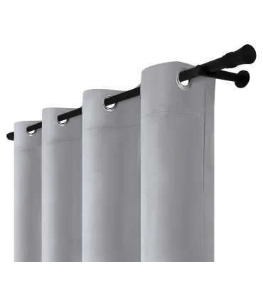 Velurový závěs s kroužky barva Šedá