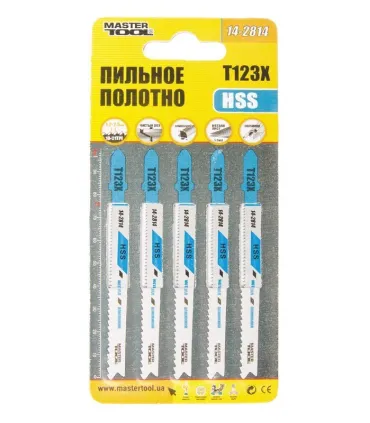 Plátky do přímočaré pily HCS MASTERTOOL PROGRESSOR pro kov čisté rovné střih 10-21TPI/100 mm T123X 5 ks 14-2814