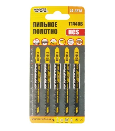 Plátky do přímočaré pily HCS MASTERTOOL na dřevo/ plast rychle rovné střih, obráceně 6TPI/100 mm 5 ks 14-2818