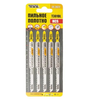 Plátky do přímočaré pily HCS MASTERTOOL T301DL na dřevo/ plast čisté rovné střih 6TPI/132 mm 5 ks 14-2821