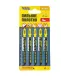 Plátky do přímočaré pily HCS MASTERTOOL T144D na dřevo/ plast rychle rovné střih 6TPI/100 mm 5 ks 14-2803