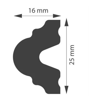 Dekorativní nástěnná lišta WD25D 2m