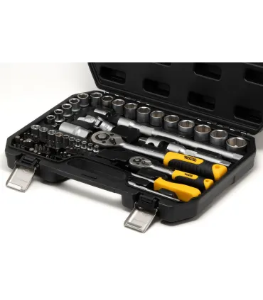 Sada nástrčných hlavic MASTERTOOL 1/4" - 1/2" CrV ráčna 72Т 72 ks 78-5072