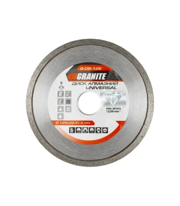 Kotouč diamantový GRANITE UNIVERSAL 125*2 mm 22-24% 12200 ot./min 9-05-125